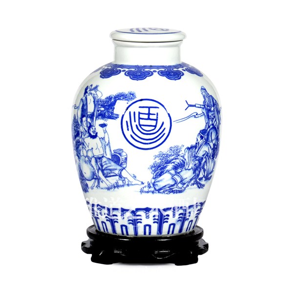 5斤八仙圖陶瓷酒壇