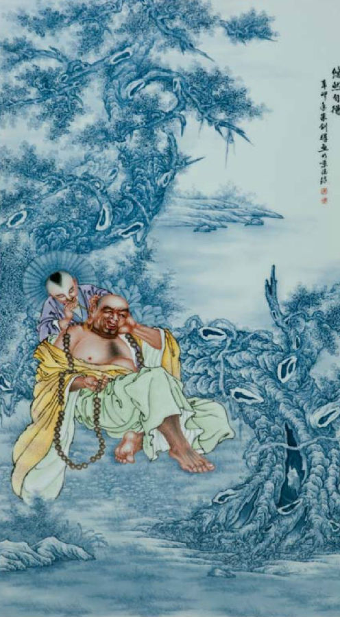 釉下五彩人物畫
