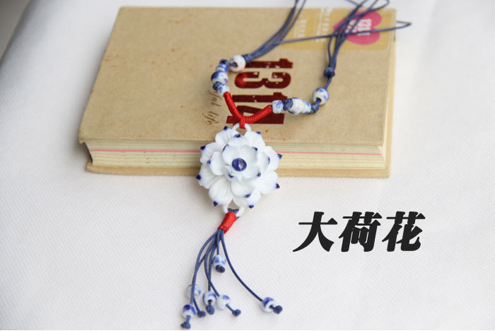 純手工荷花陶瓷項鏈