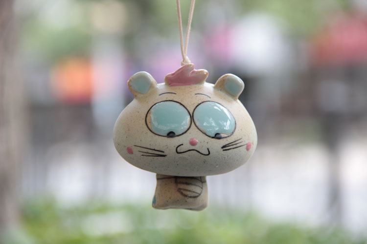 可愛小熊貓陶瓷風鈴批發