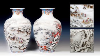 粉彩雪景瓷的創作