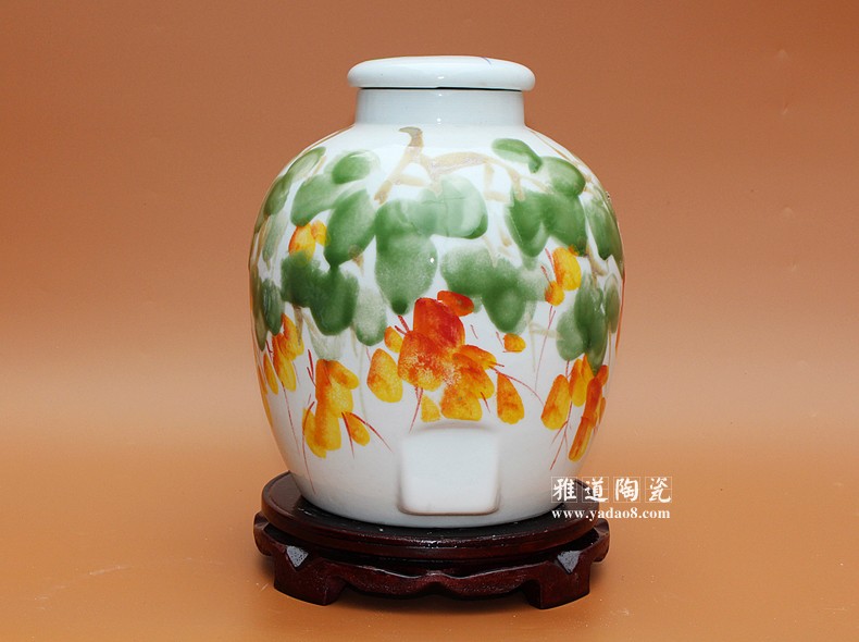 景德鎮手繪30斤工藝陶瓷酒壇濃濃情意