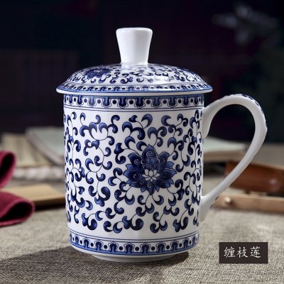 泡茶杯子 纏枝蓮