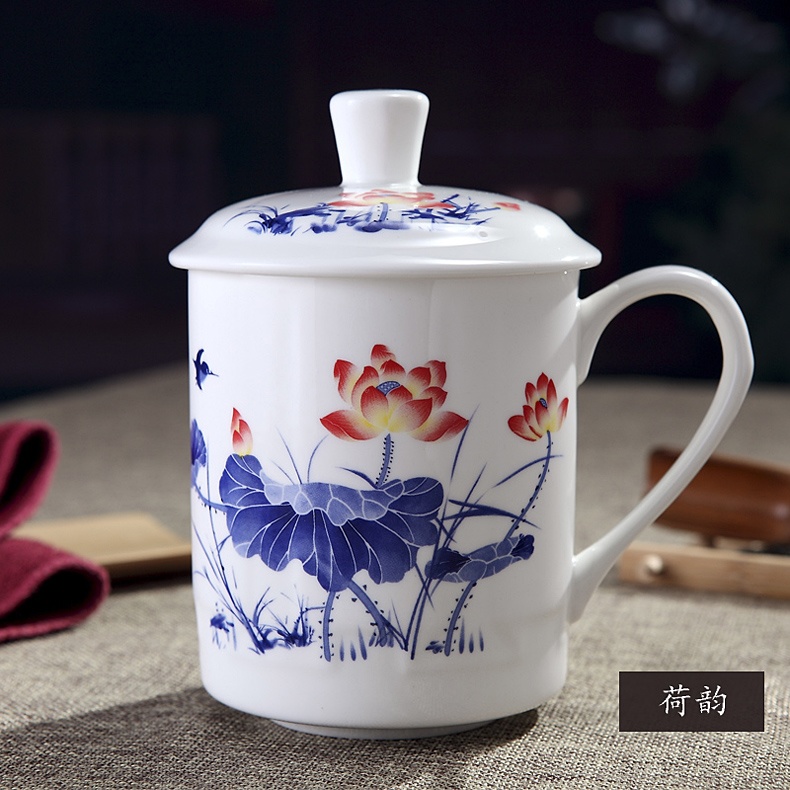 陶瓷杯子帶蓋茶杯