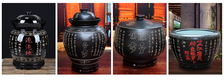紅色陶瓷泡菜壇子定做圖