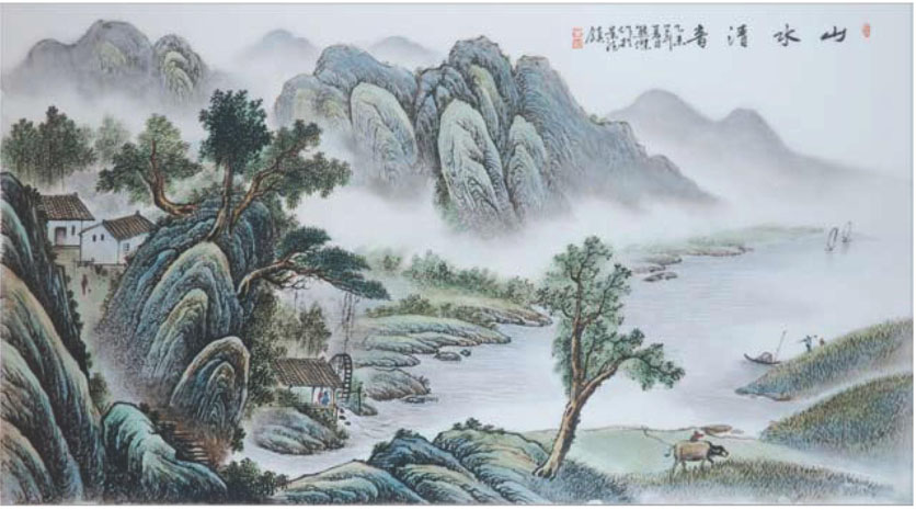 陶瓷山水畫