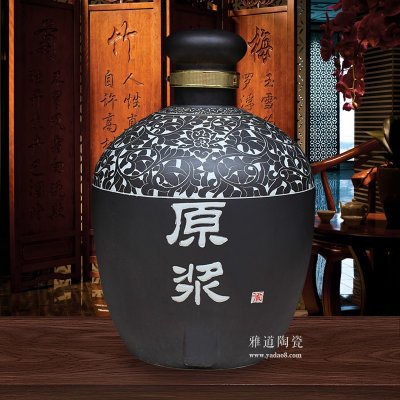 100斤小口高蓋雕刻原漿陶瓷酒壇