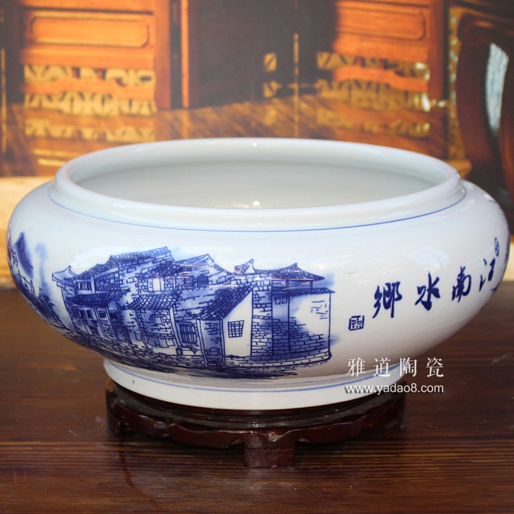 陶瓷超市醬菜盆涼菜盆江南水鄉-側面