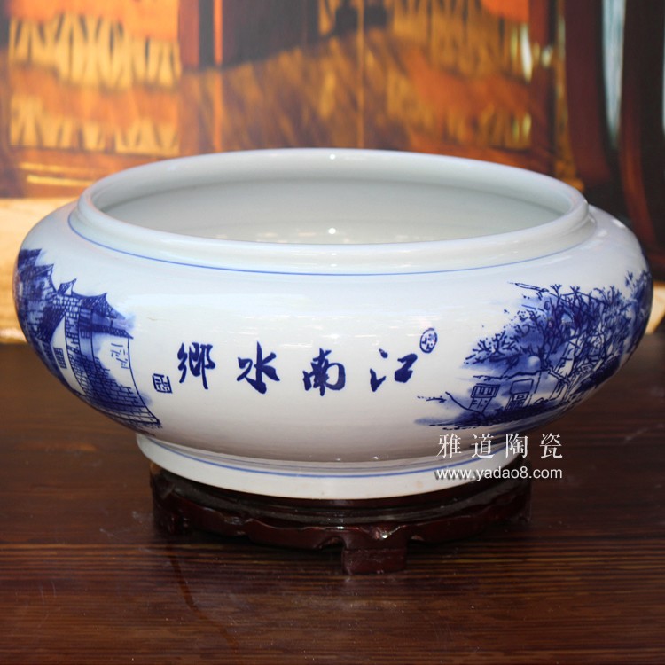 陶瓷超市醬菜盆涼菜盆江南水鄉-題字