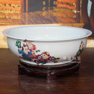 景德鎮陶瓷拌菜盆發面盆歡天喜地