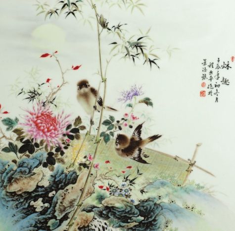 花鳥瓷板畫