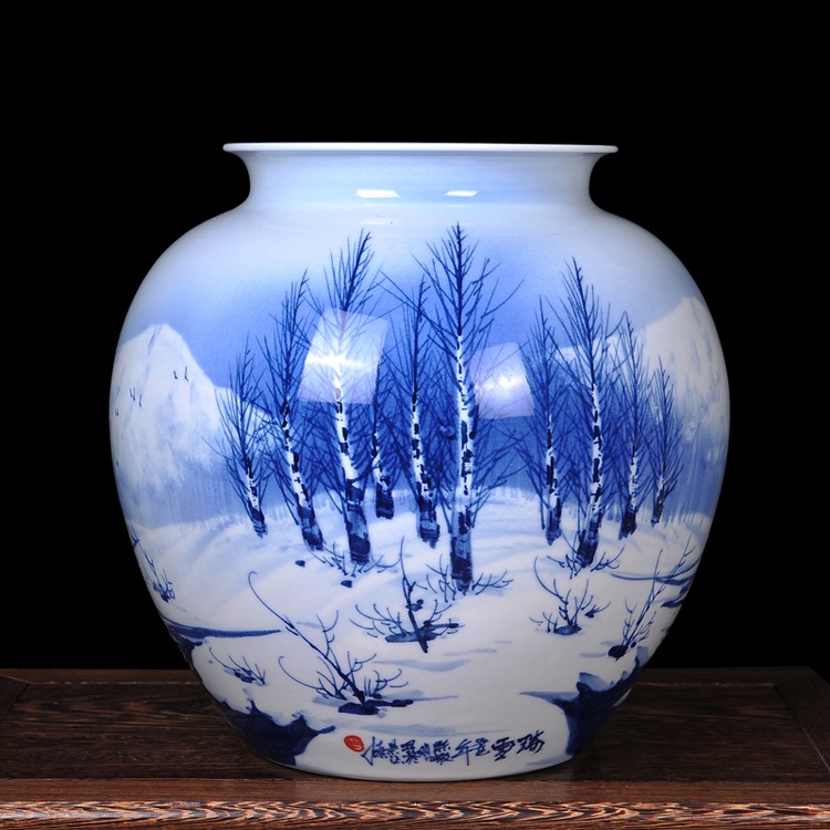 景德鎮黃志勇手繪花瓶家居工藝品擺件