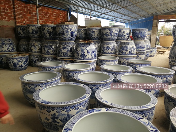 定做廣場園林養花種樹陶瓷大缸-倉庫圖