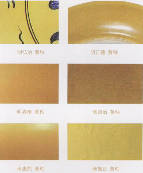 黃釉瓷器對比圖