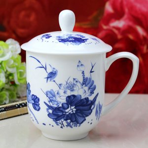 雅道景德鎮青花瓷陶瓷茶杯會議杯