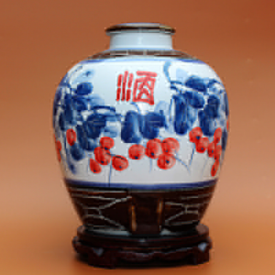 手繪酒壇子20斤景德鎮陶瓷酒壇子碩果