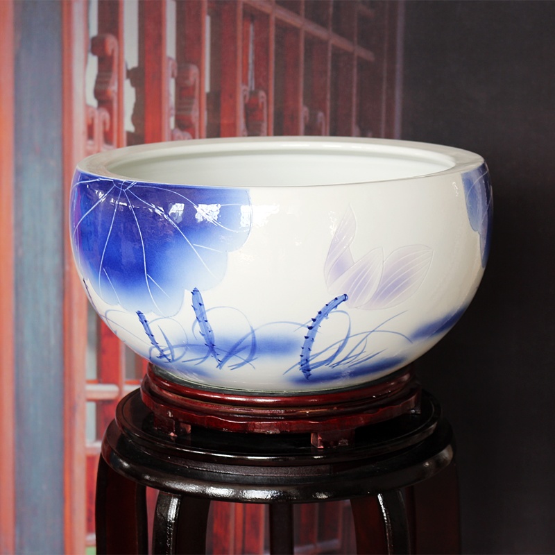 景德鎮陶瓷器聚寶盆睡蓮缸（清香）(圖4)