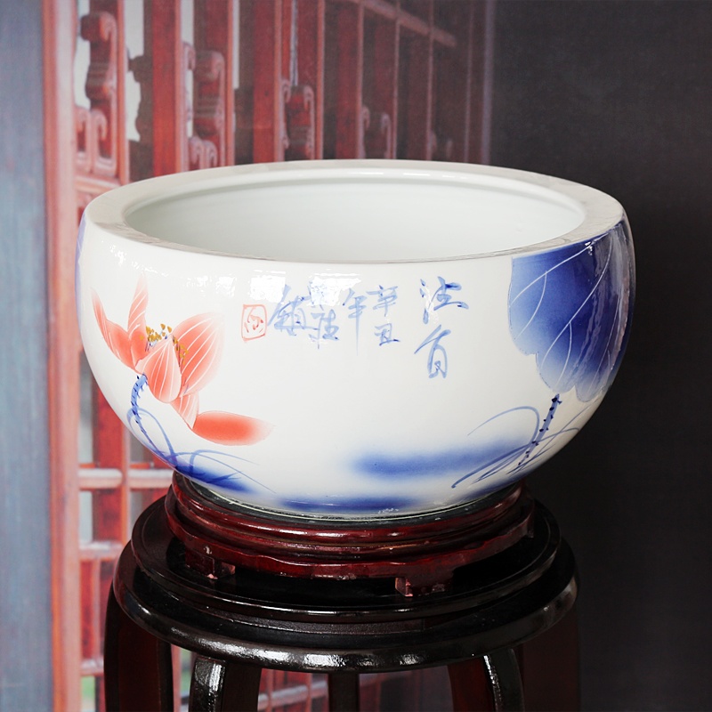 景德鎮陶瓷器聚寶盆睡蓮缸（清香）(圖5)