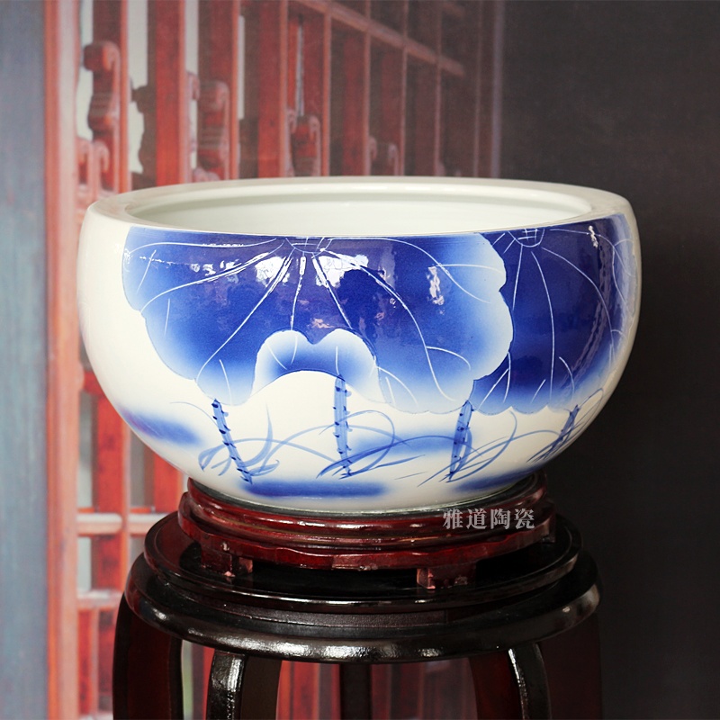 景德鎮陶瓷器聚寶盆睡蓮缸（清香）(圖3)