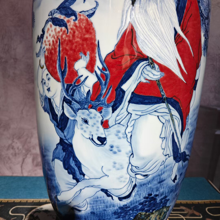 景德鎮手繪藝術陶瓷花瓶（福祿壽喜）(圖6)